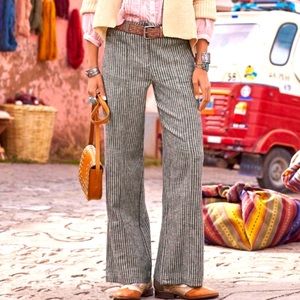 High-waist pinstripe linen pants from Sundance